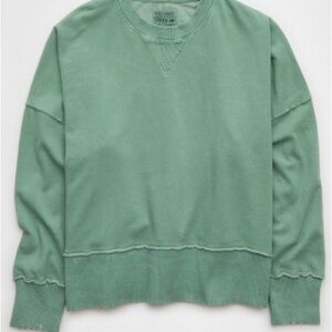 NWT American Eagle Oversized  Green Crewneck Sweater